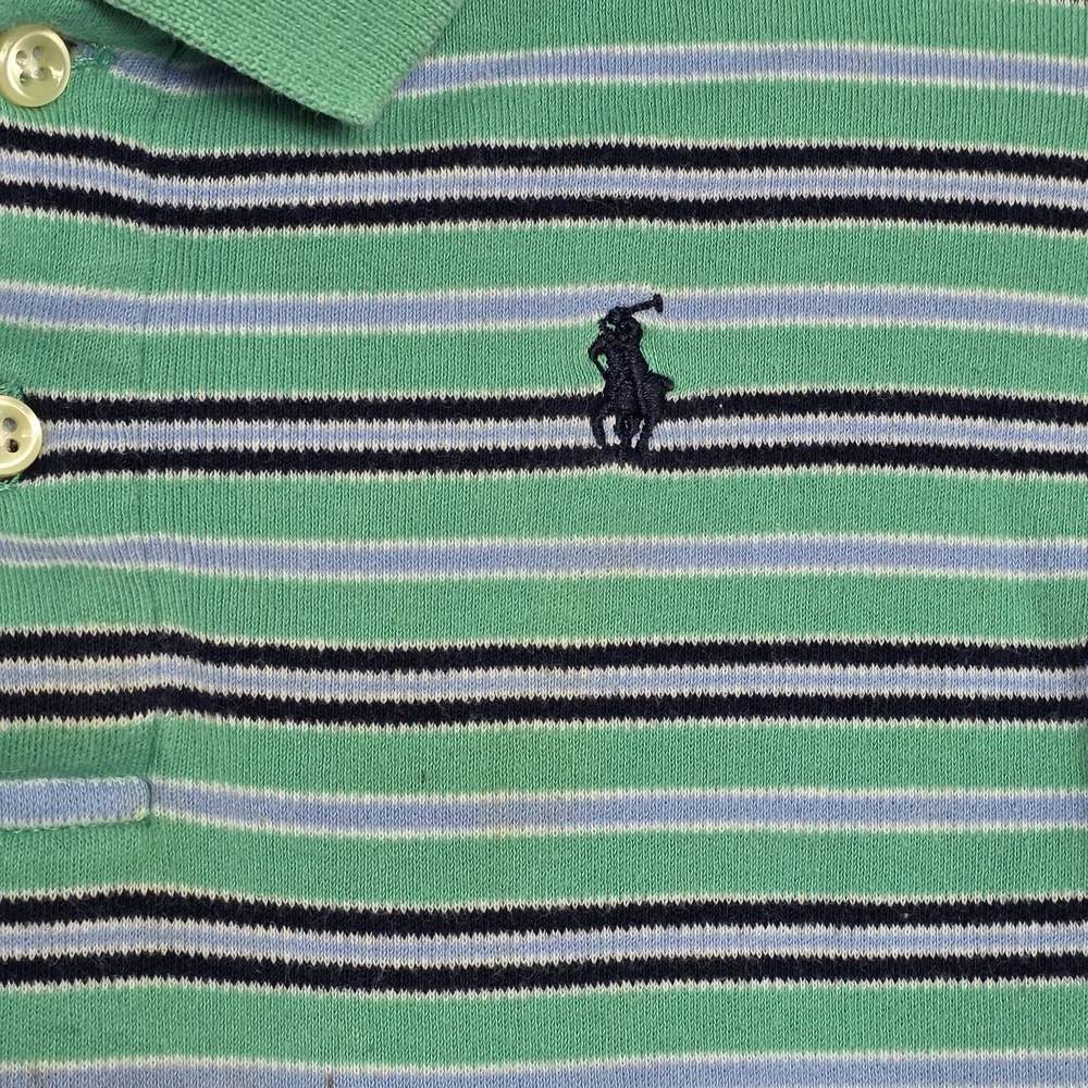 Ralph Lauren Green Striped Kids Polo Shirt